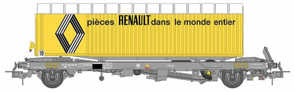 REE Modeles WB-339.1 - French KANGOUROU Container Car Era III-IV + Trailer RENAULT (New Number)